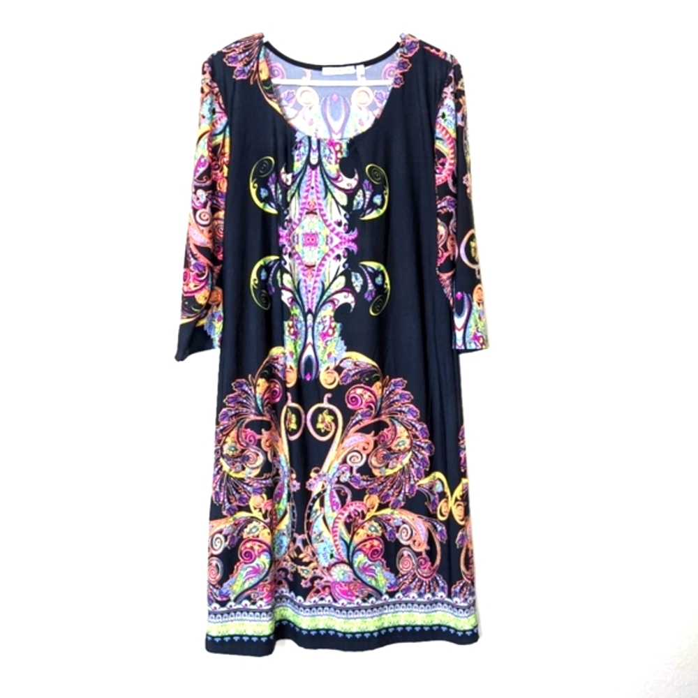 Notations Psychedelic Pattern Dress - image 1